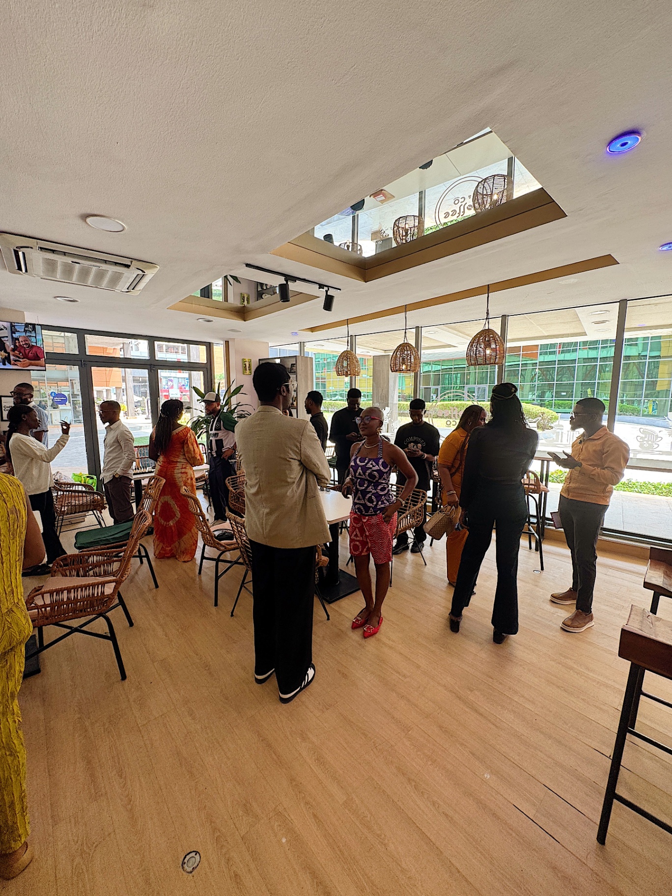 Room full of members mingling and connecting