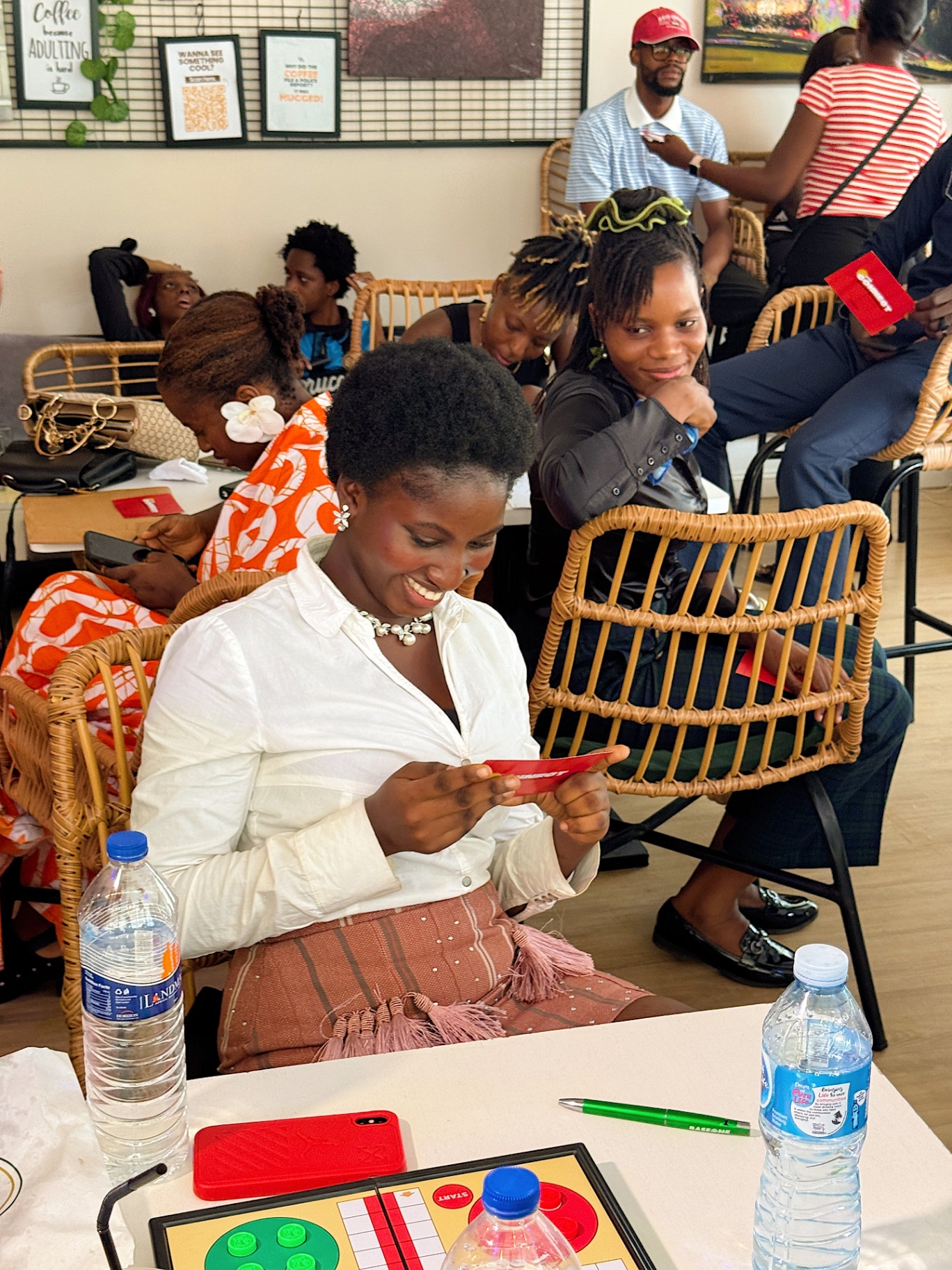 Attendees engaged with cards and games